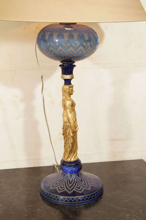 Pair of Napoleon III Neo-Egyptian Lamps 3